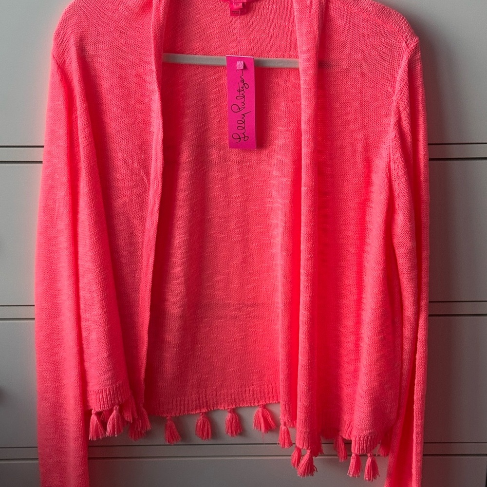 Lilly Pulitzer Faretta Cardigan in Lilly’s Coral XL NWT